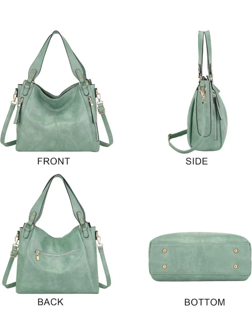 Stylish Women's Hobo Tote & Wallet Set - Soft Faux Leather, Large Capacity
